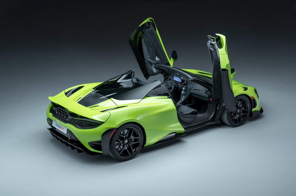 88 McLaren 765LT Spider studio static rear doors open