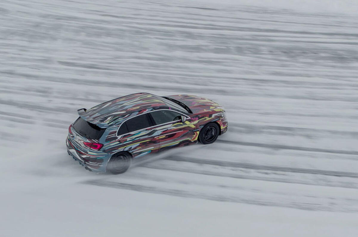 Mercedes-AMG A45 2019 prototype ride - ice circuit rear