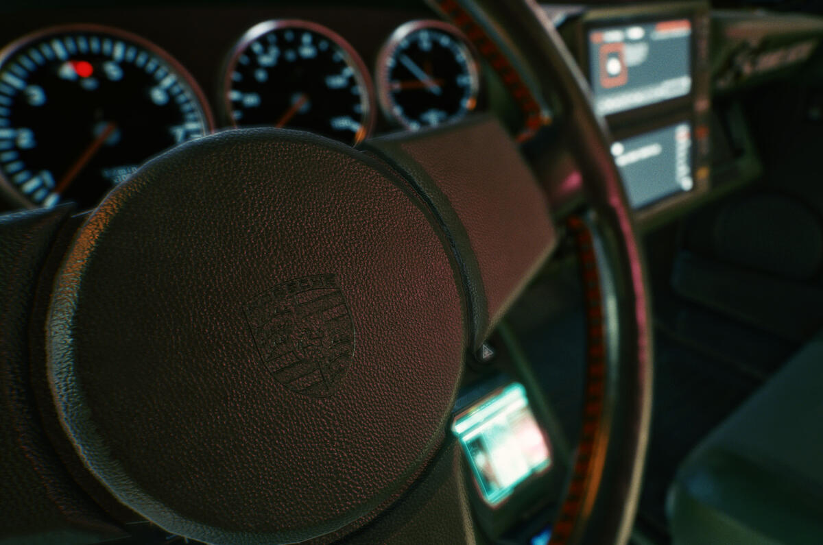 Porsche 911 Cyberpunk 2077 tie-in - steering wheel Porsche 911 Cyberpunk 2077 tie-in - steering wheel
