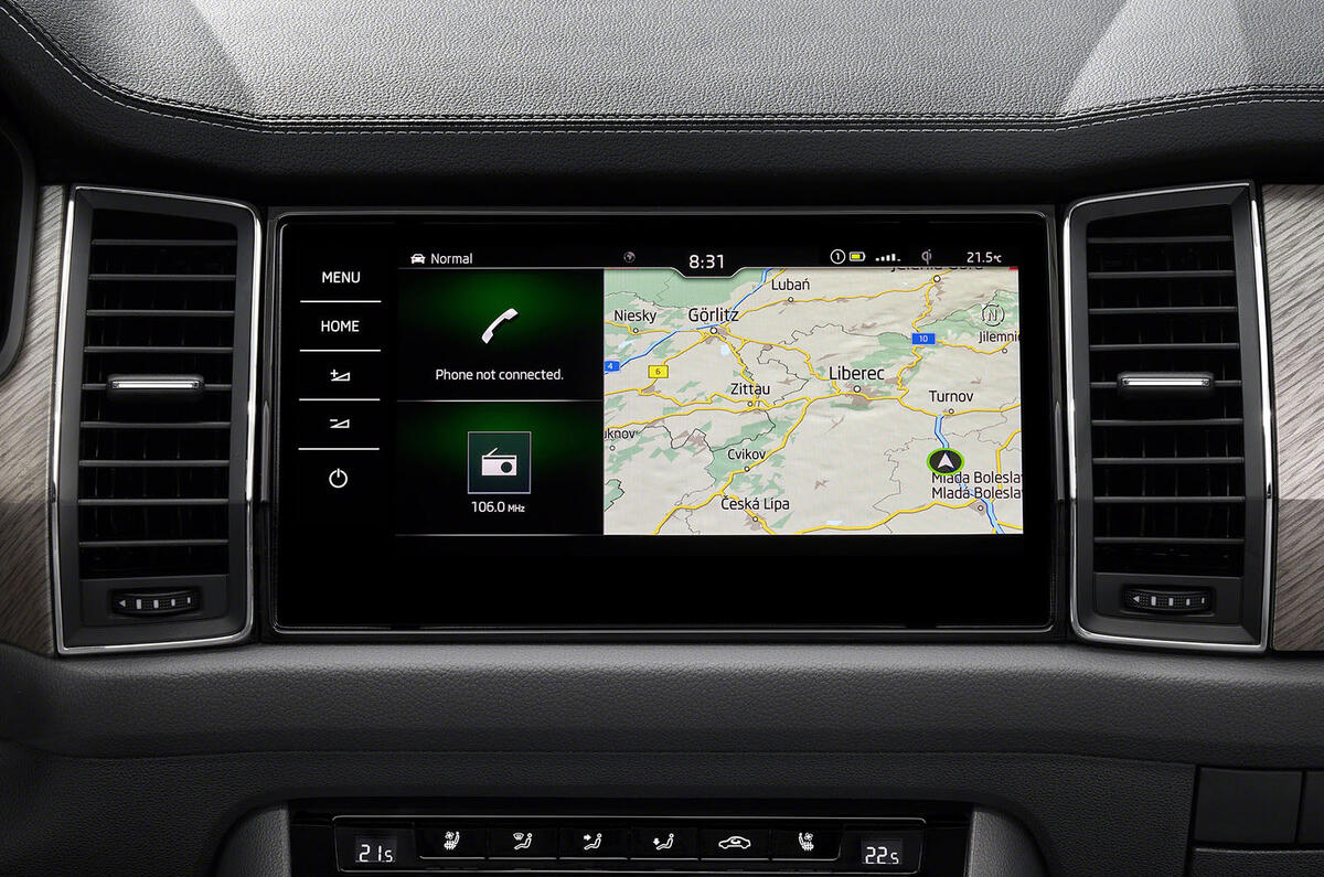 88 Skoda Kodiaq MY2021 facelift official images infotainment