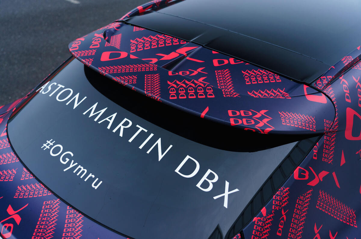 2020 Aston Martin DBX camouflaged prototype ride - spoiler