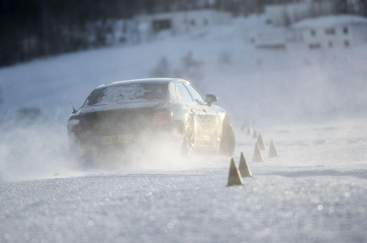 Bentley Flying Spur 2020 development ride - cones rear