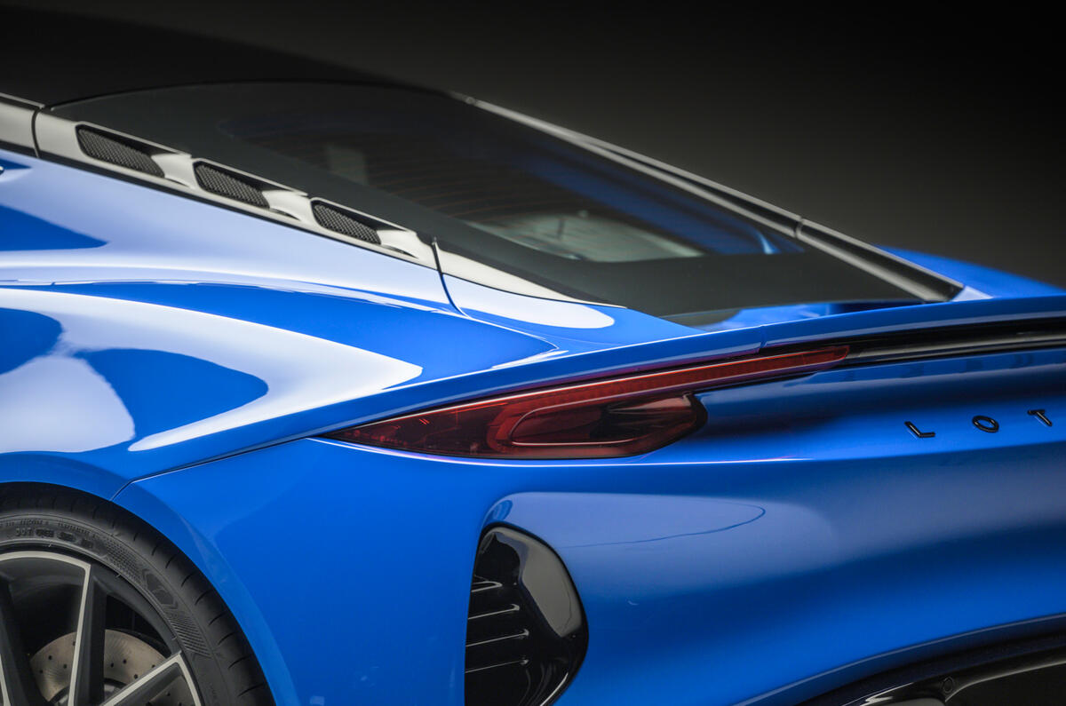 89 Lotus Emira 2021 reveal rear lights 89 Lotus Emira 2021 reveal rear lights