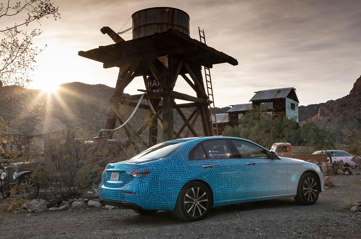 Mercedes-Benz E-Class 2020 prototype ride - static rear Mercedes-Benz E-Class 2020 prototype ride - static rear