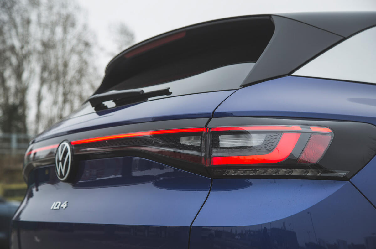 89 Mustang Mach e ID 4 Polestar 2 triple test 2021 VW rear 89 Mustang Mach e ID 4 Polestar 2 triple test 2021 VW rear