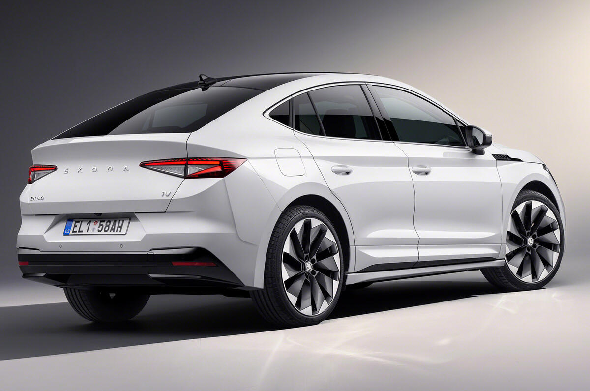 89 Skoda Enyaq coupe official studio static rear