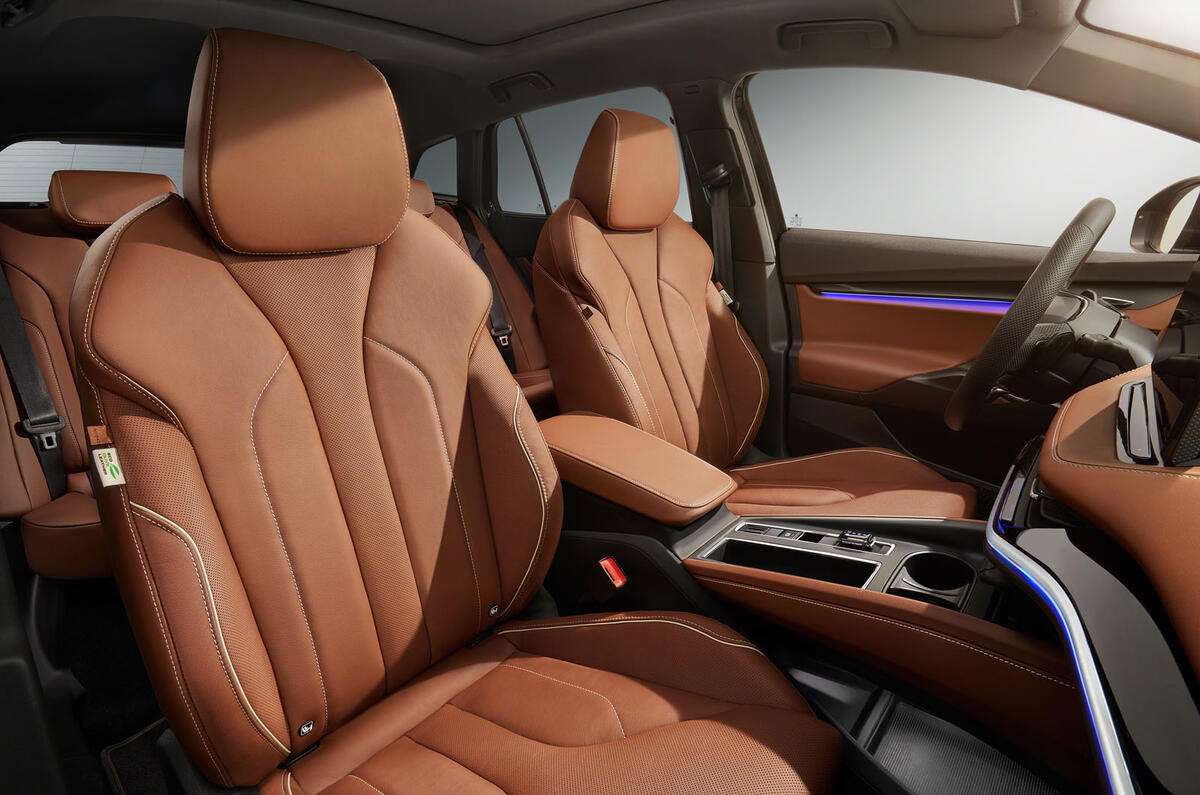 Skoda Enyaq official reveal images - studio front seats Skoda Enyaq official reveal images - studio front seats