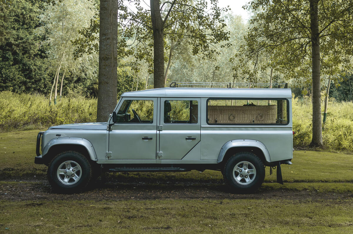 Defender hearse conversion - side