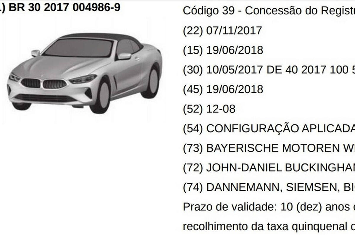 BMW 8 Series: patent pictures show convertible and Gran Coupe