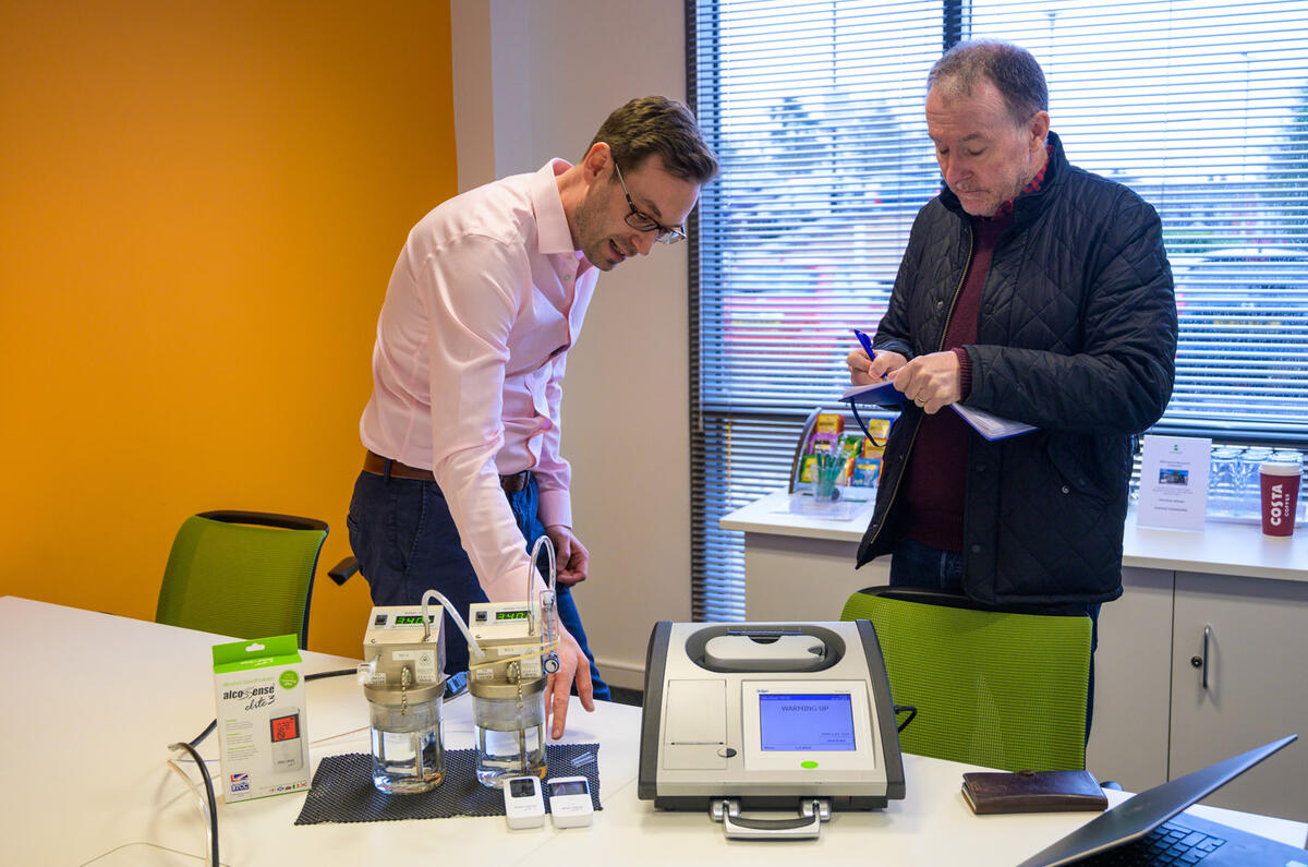 John Evans breathalyser test