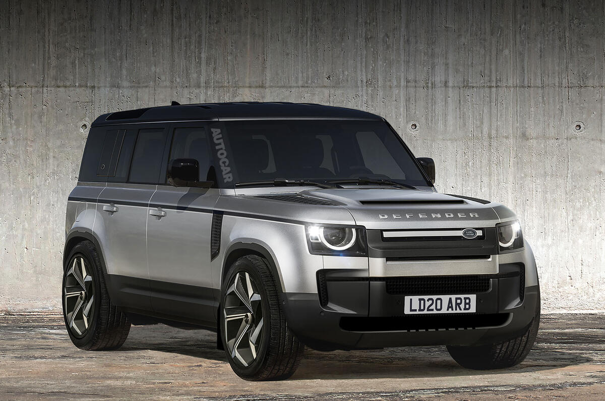 Land Rover Defender V8 render 2020 - static front Land Rover Defender V8 render 2020 - static front