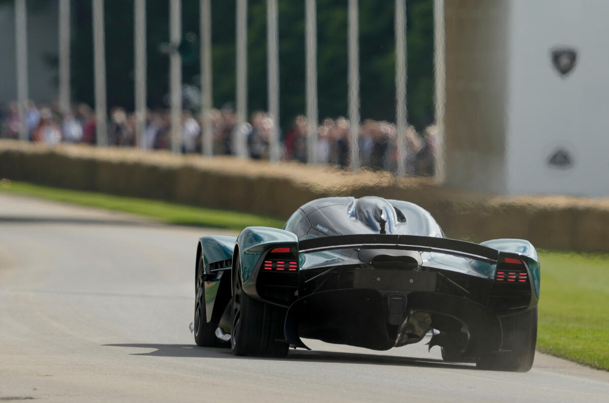 90 Aston Martin Valkyrie Goodwood passenger ride rear 90 Aston Martin Valkyrie Goodwood passenger ride rear