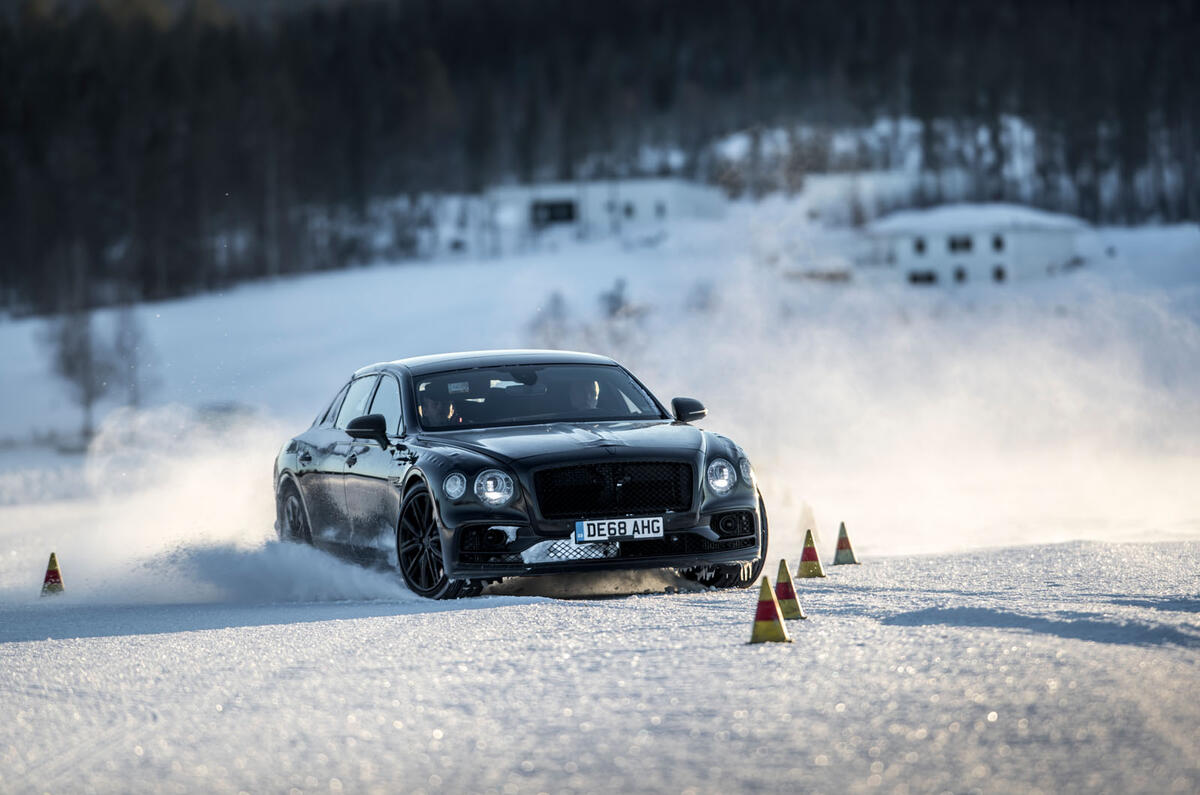 Bentley Flying Spur 2020 development ride - cones front
