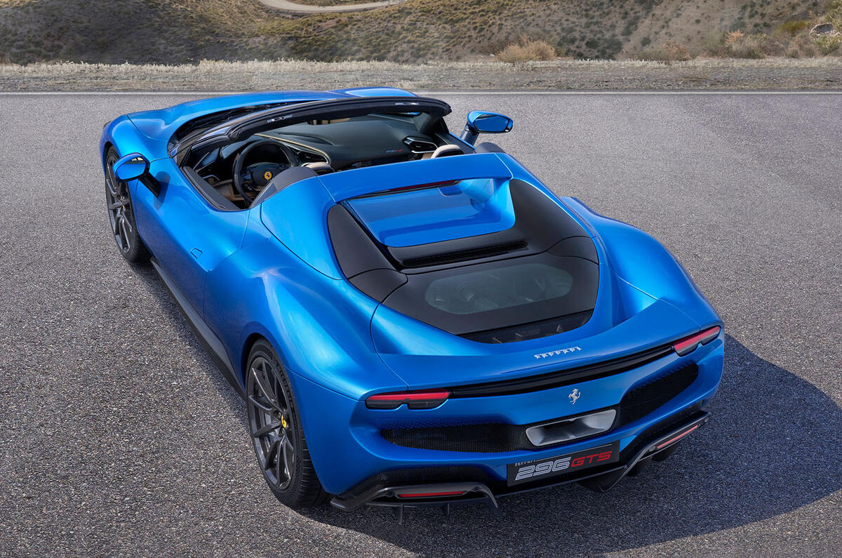 90 Ferrari 296 GTS 2022 official images blue rear 90 Ferrari 296 GTS 2022 official images blue rear