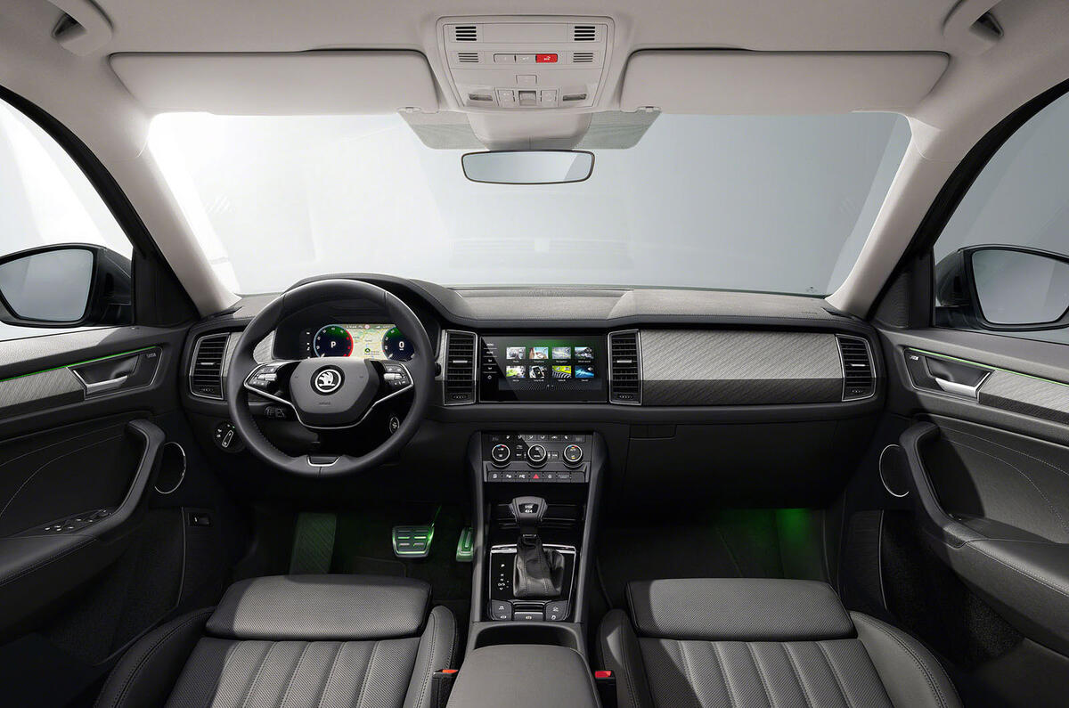 90 Skoda Kodiaq MY2021 facelift official images dashboard
