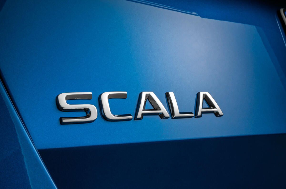 Skoda Scala 2019 official reveal - studio Scala badge