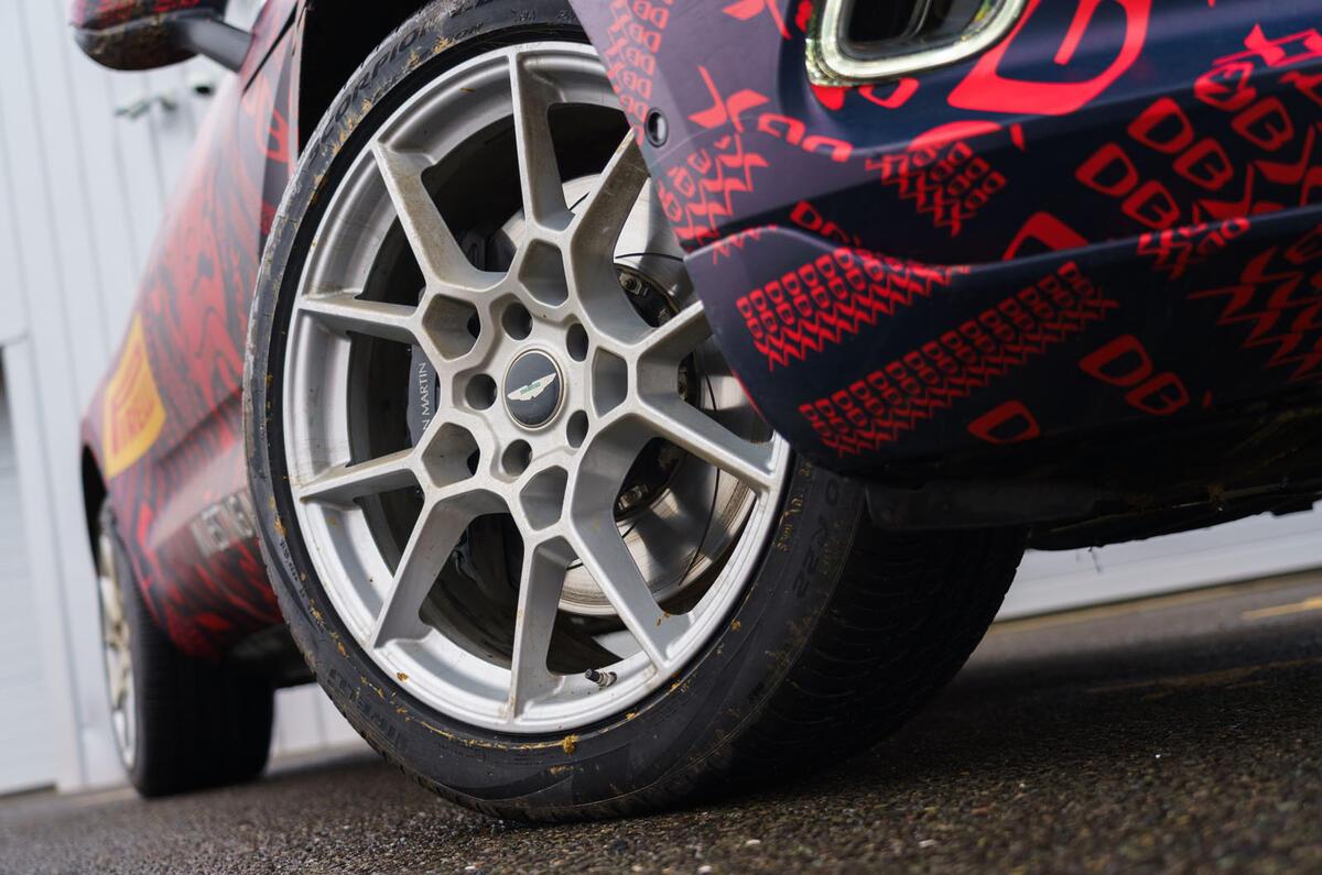 2020 Aston Martin DBX camouflaged prototype ride - alloy wheels