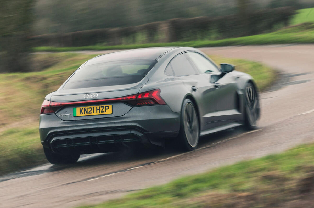 91 Audi quattro meets e tron gt cornering etron rear 91 Audi quattro meets e tron gt cornering etron rear