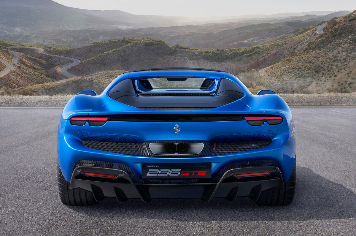 91 Ferrari 296 GTS 2022 official images blue rear end 91 Ferrari 296 GTS 2022 official images blue rear end