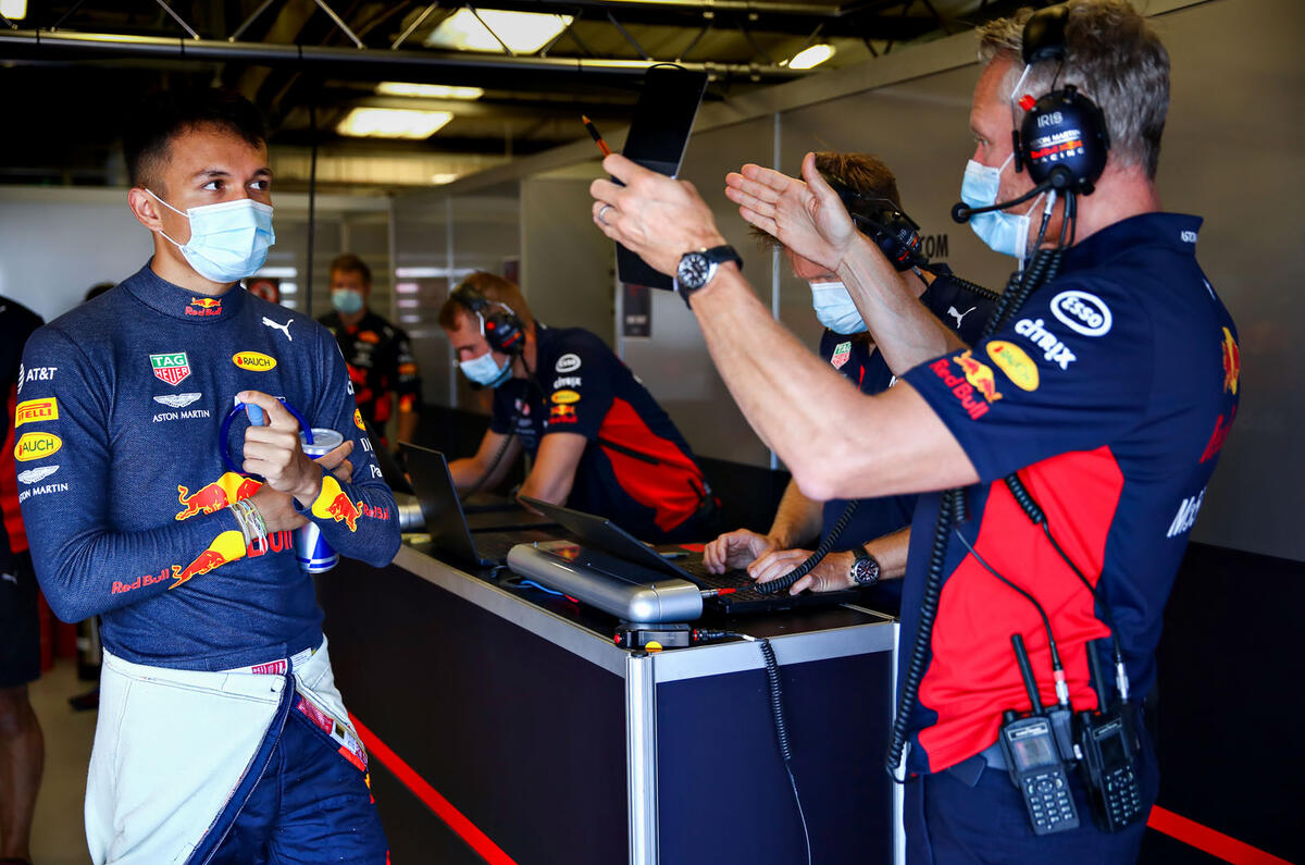 Holding a Grand Prix during a pandemic - Albon pit garage Holding a Grand Prix during a pandemic - Albon pit garage