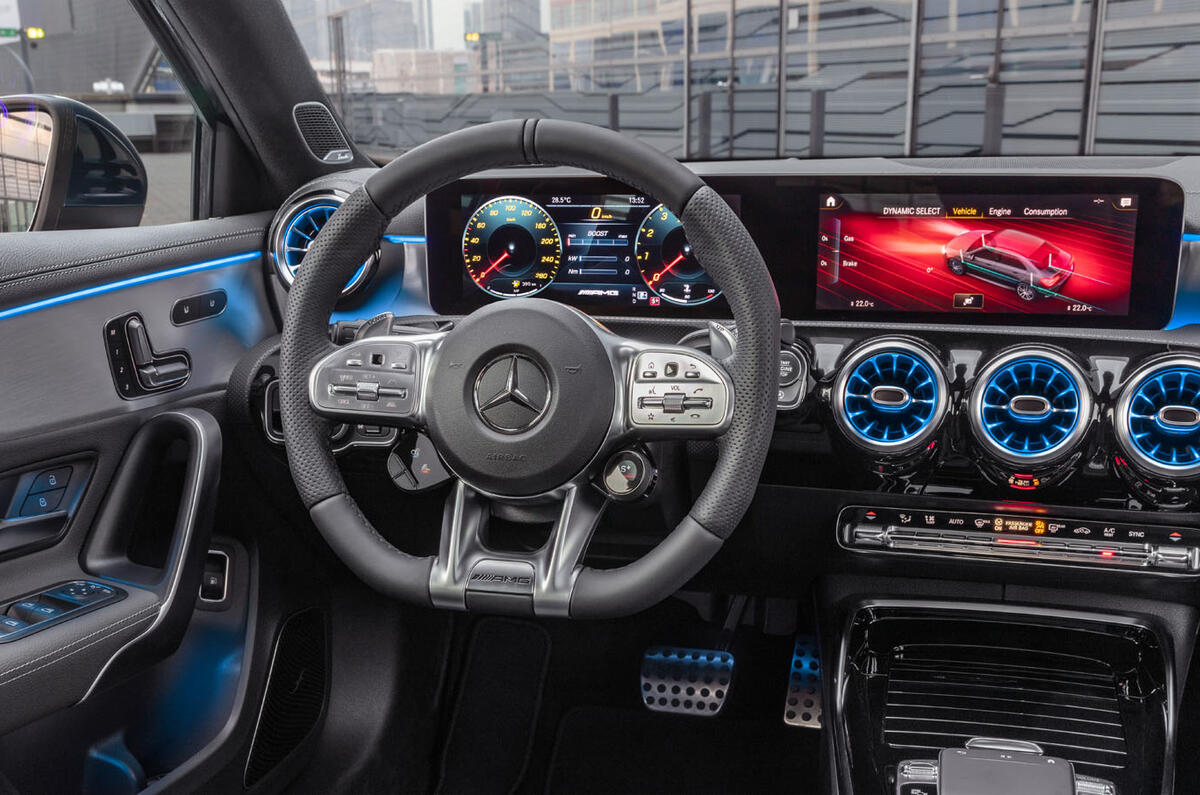 Mercedes-AMG A35 Saloon 2019 official reveal - steering wheel