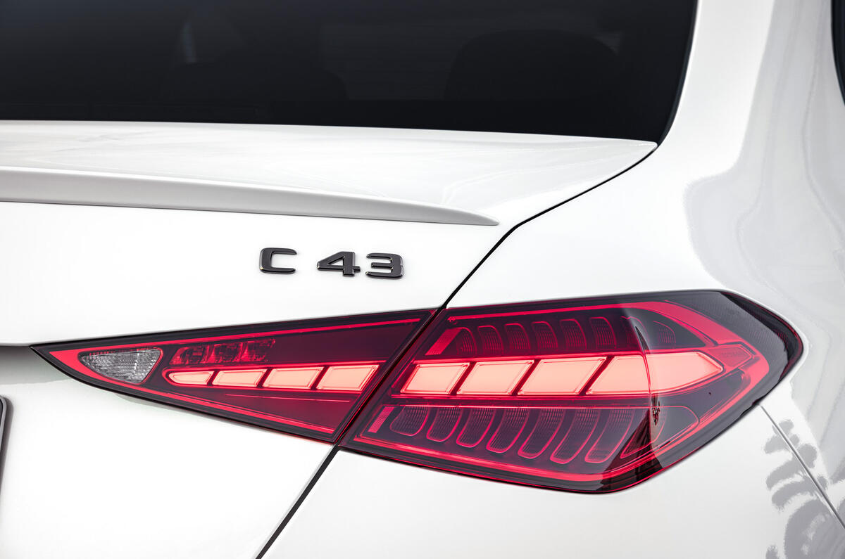 91 Mercedes AMG C43 2022 official reveal studio rear lights
