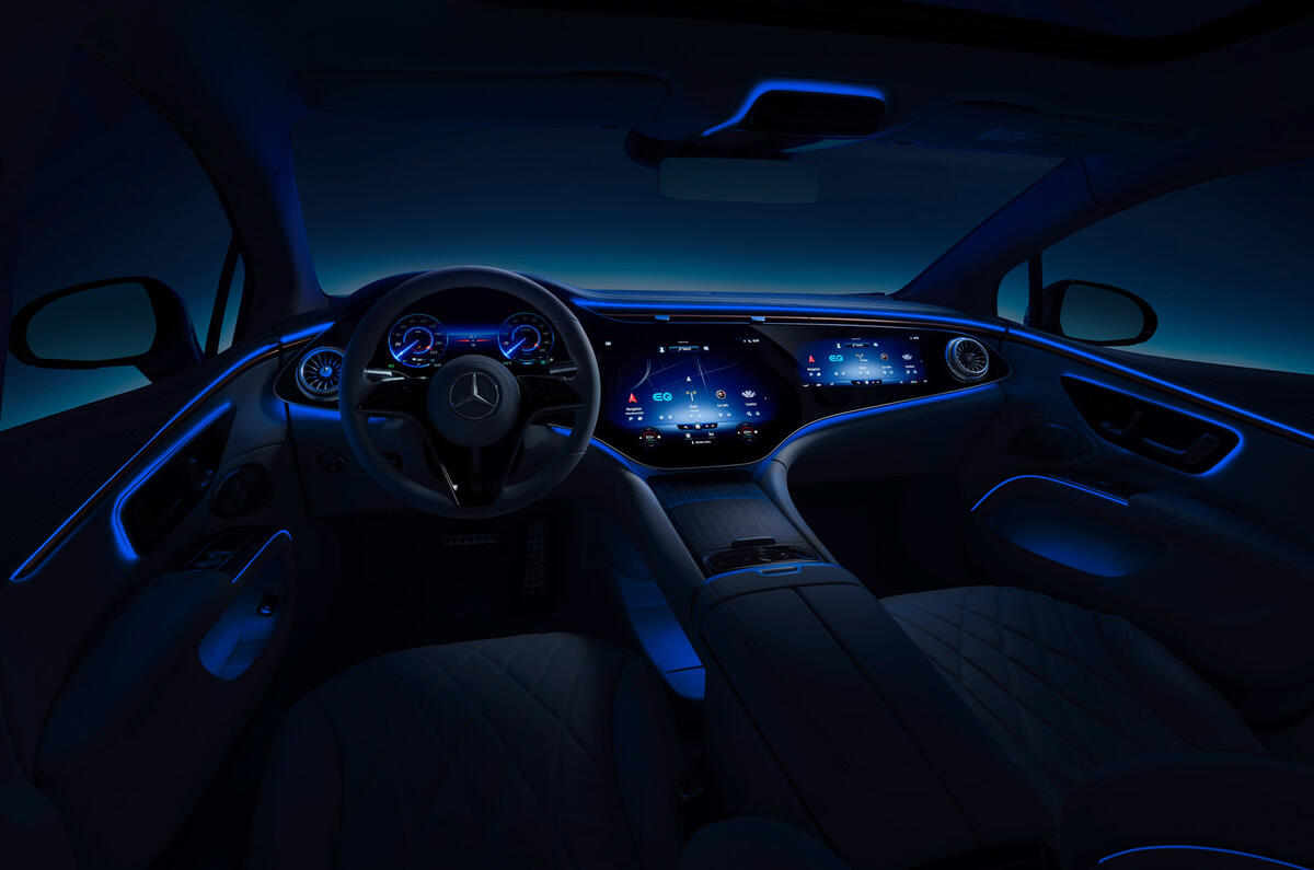 91 Mercedes Benz EQS interior official cockpit night 91 Mercedes Benz EQS interior official cockpit night