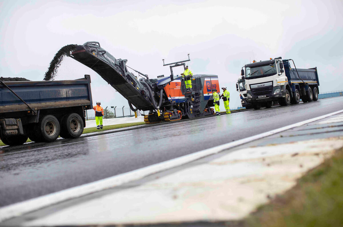 New Tarmac at Silverstone for 2019 - heavy machinery