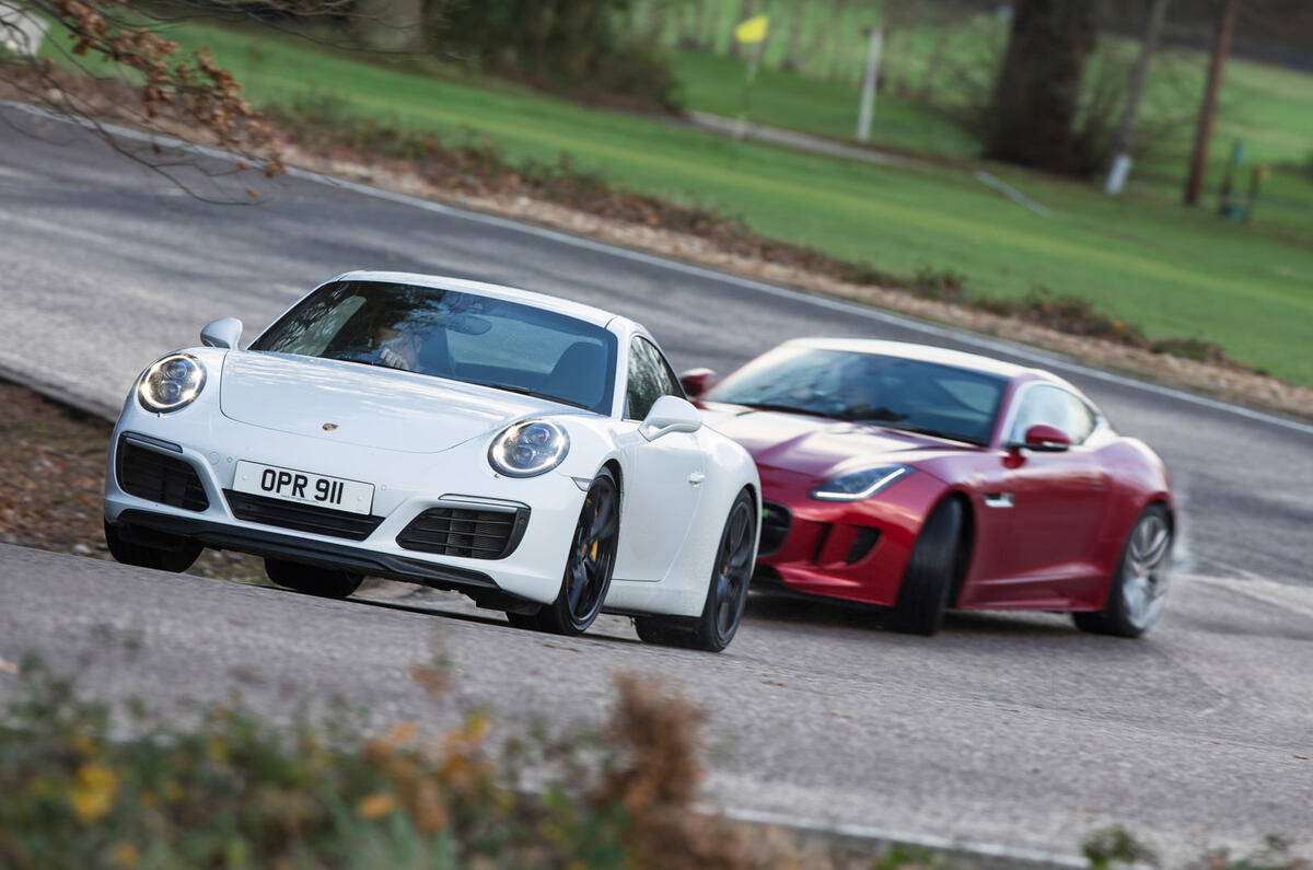 Porsche 911 Carrera S and Jaguar F-Type R