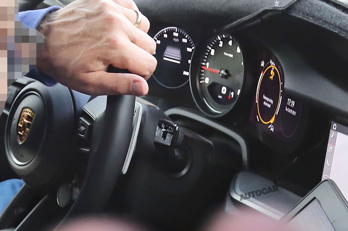 Porsche 911 interior sighting shows new digital cluster of 2019 car