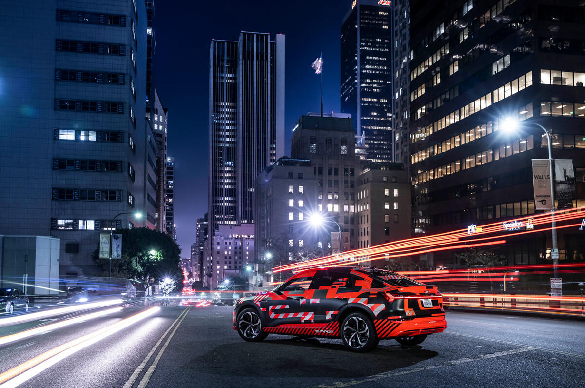 Audi E-tron Sportback prototype matrix headlights - static rear
