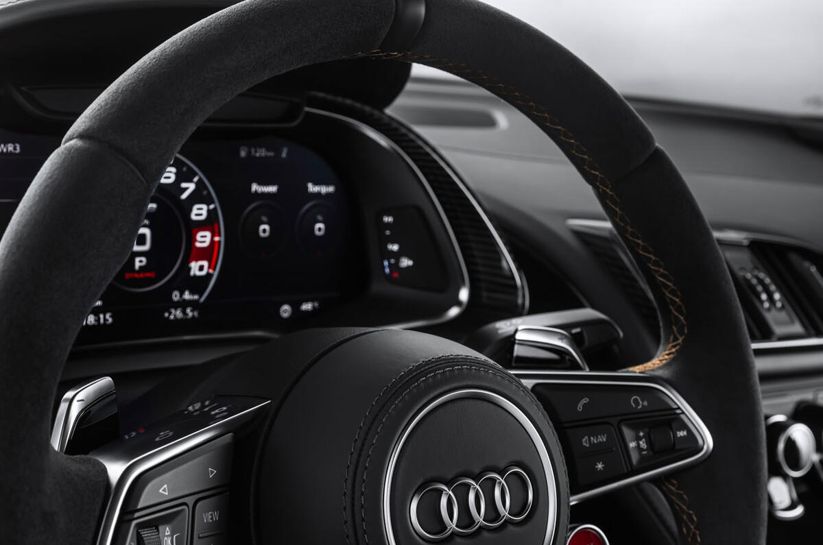 Audi R8 V10 Decennium official press images - steering wheel