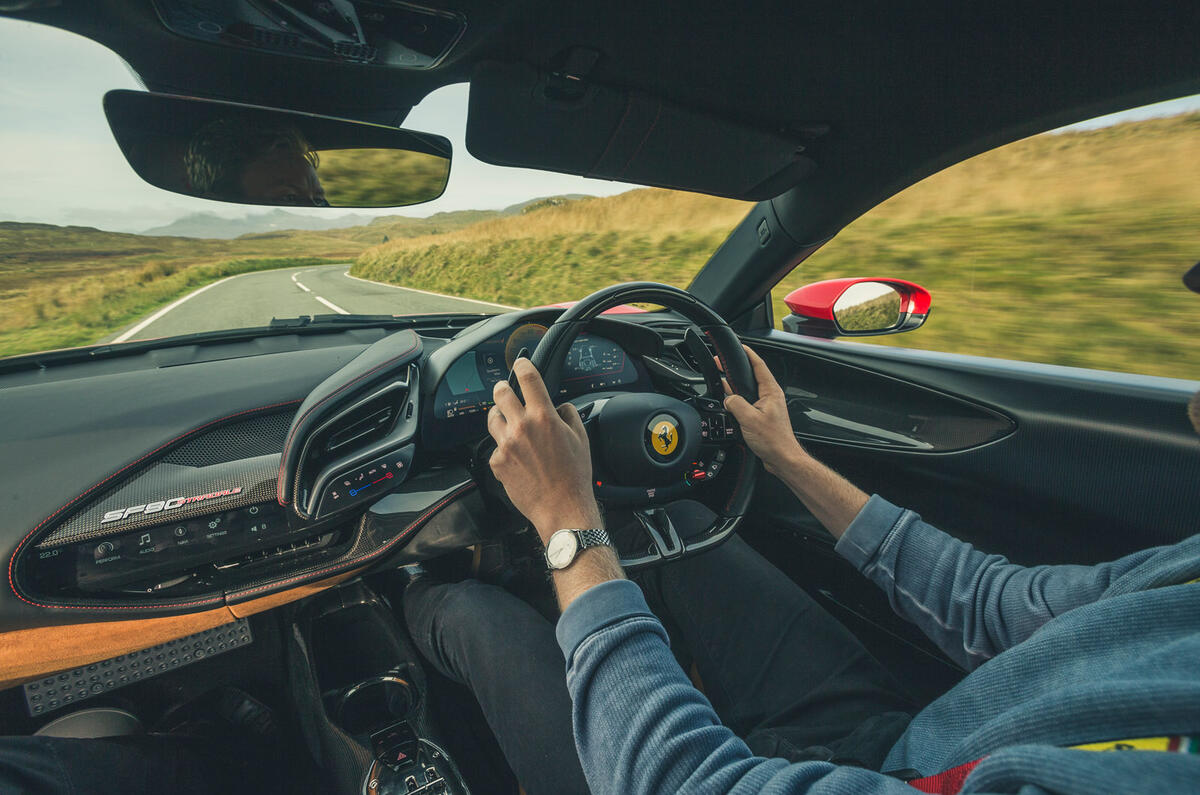 92 Britains best drivers car 2021 Ferrari in cabin driving 92 Britains best drivers car 2021 Ferrari in cabin driving