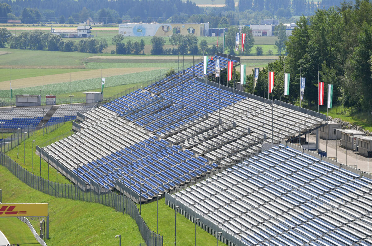 Holding a Grand Prix during a pandemic - empty grandstand Holding a Grand Prix during a pandemic - empty grandstand