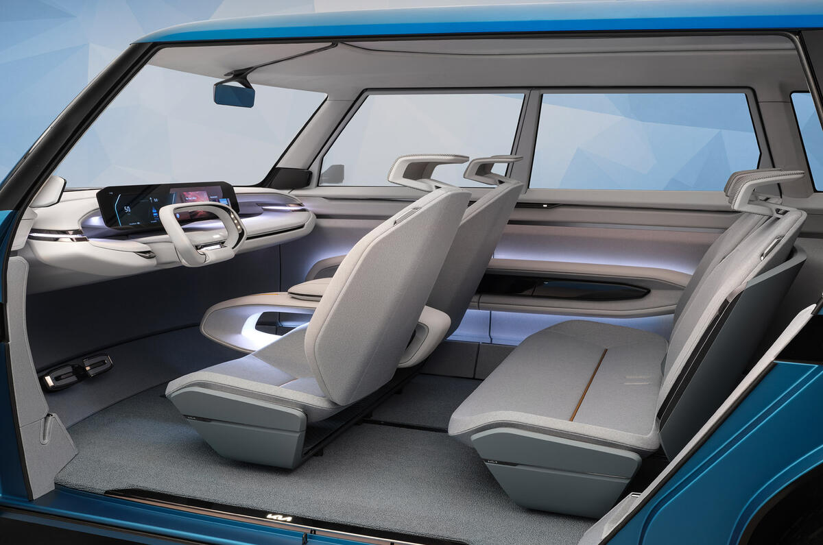 92 Kia EV9 concept studio static rear seats 92 Kia EV9 concept studio static rear seats