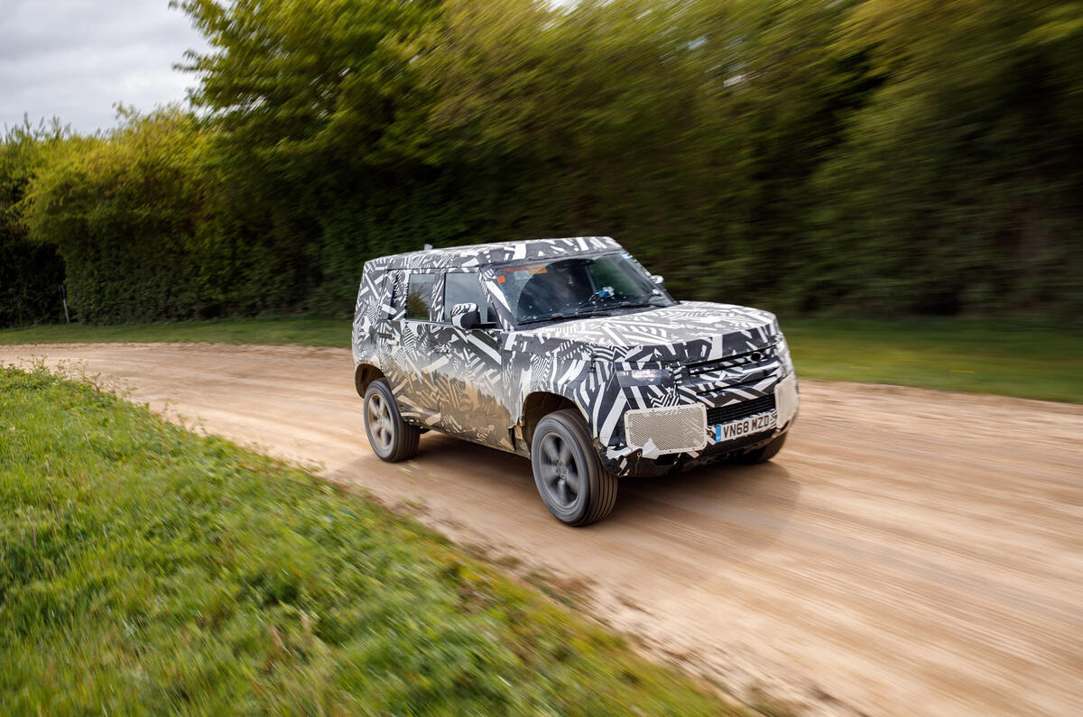 2020 Land Rover Defender prototype ride - on the road front