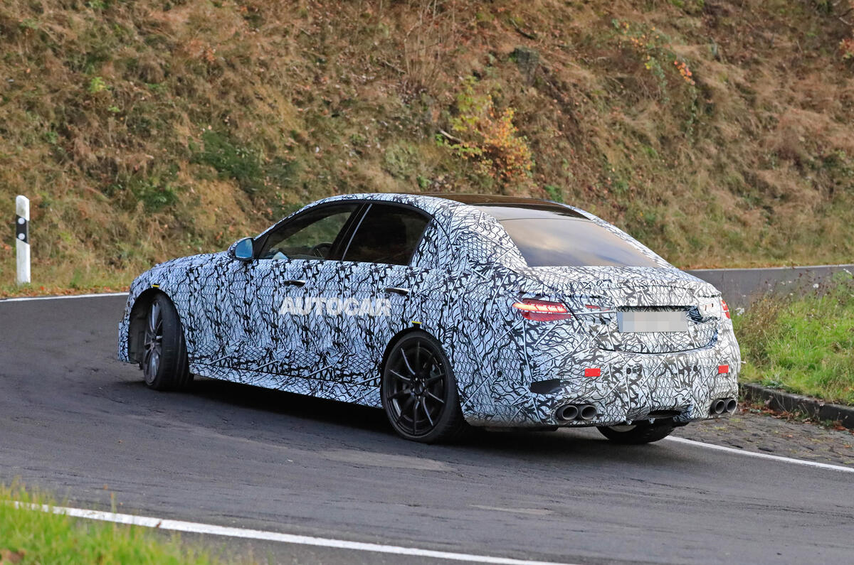 Mercedes-AMG C53 2021 spy images - on the road rear end Mercedes-AMG C53 2021 spy images - on the road rear end