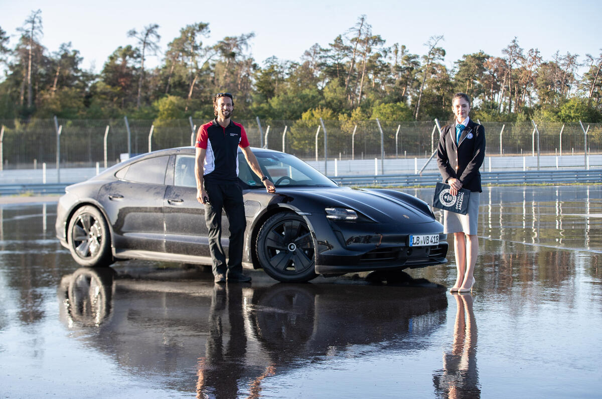 Porsche Taycan breaks electric drift record - official images - static