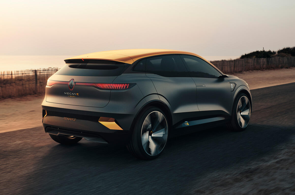 Renault Megane eVision concept official images - tracking rear