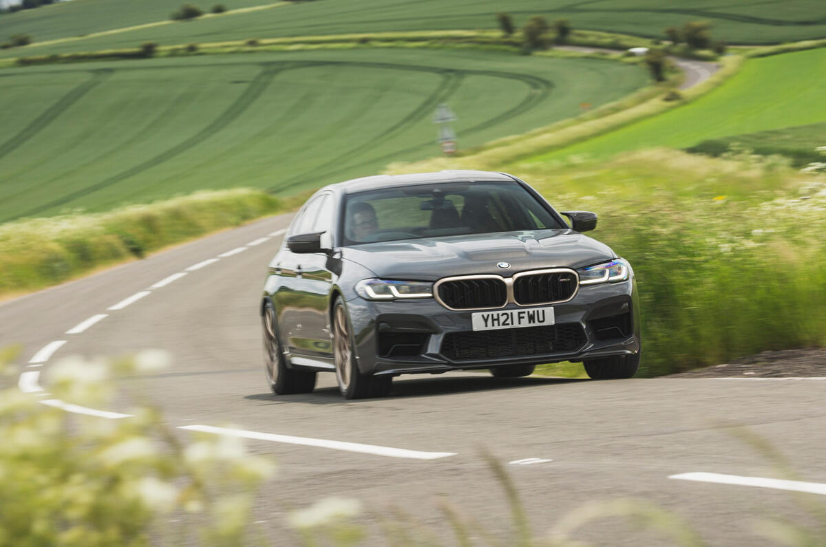 92 road testers cars of 2021 BMW M5 CS cornering