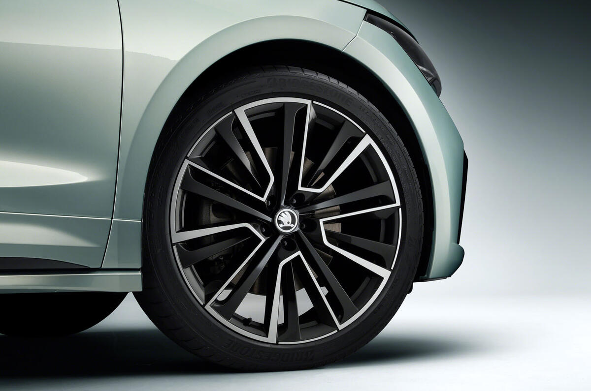 Skoda Enyaq official reveal images - studio alloy wheels Skoda Enyaq official reveal images - studio alloy wheels