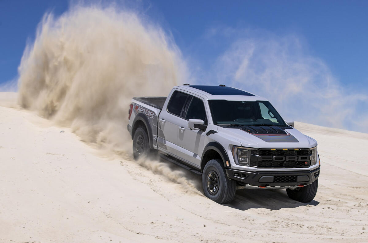 93 2023 F 150 Raptor R exterior Avalanche Gray sand dune