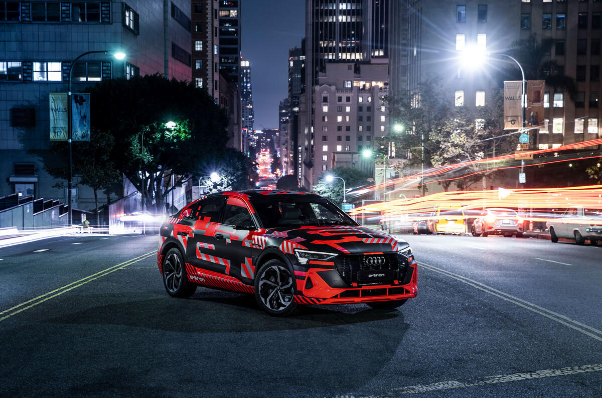 Audi E-tron Sportback prototype matrix headlights - static front