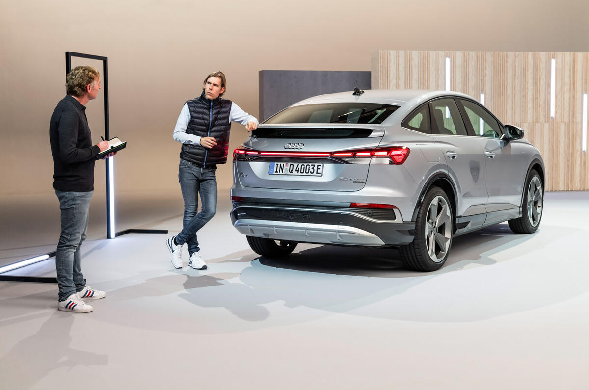 93 Audi Q4 etron 2021 official reveal studio rear 93 Audi Q4 etron 2021 official reveal studio rear