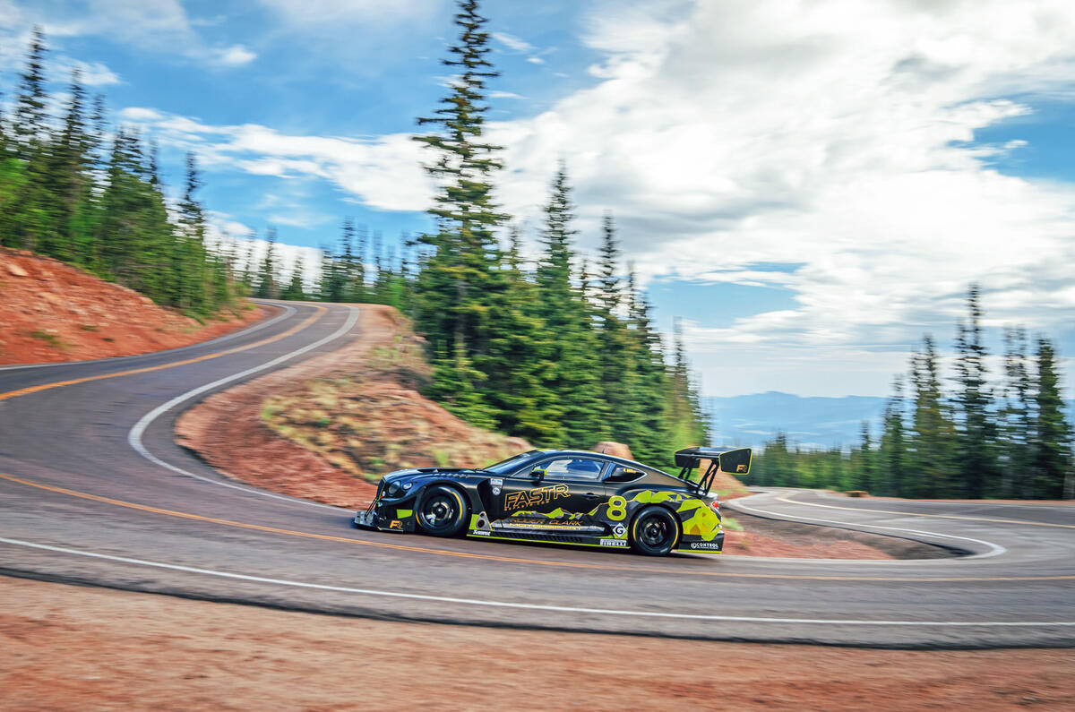 93 Bentley continental GT3 pikes peak synthetic fuels cornering 93 Bentley continental GT3 pikes peak synthetic fuels cornering