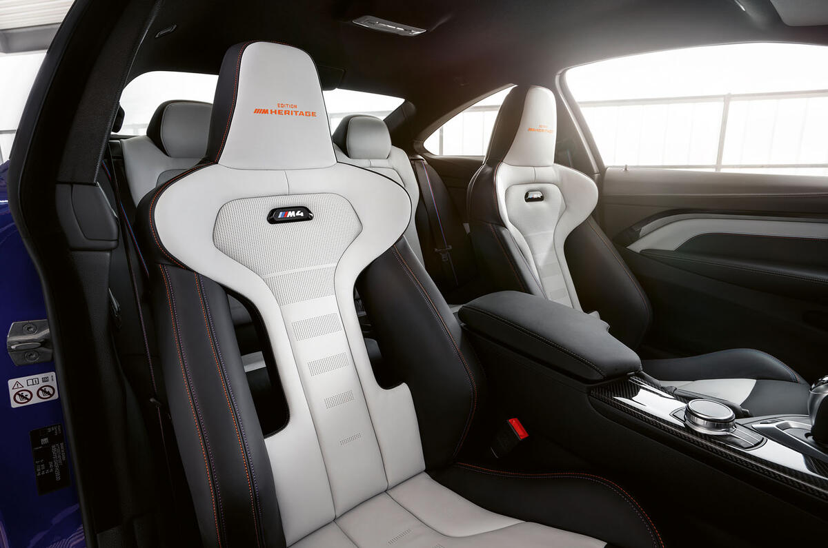 BMW M4 Edition M Heritage official press - cabin white