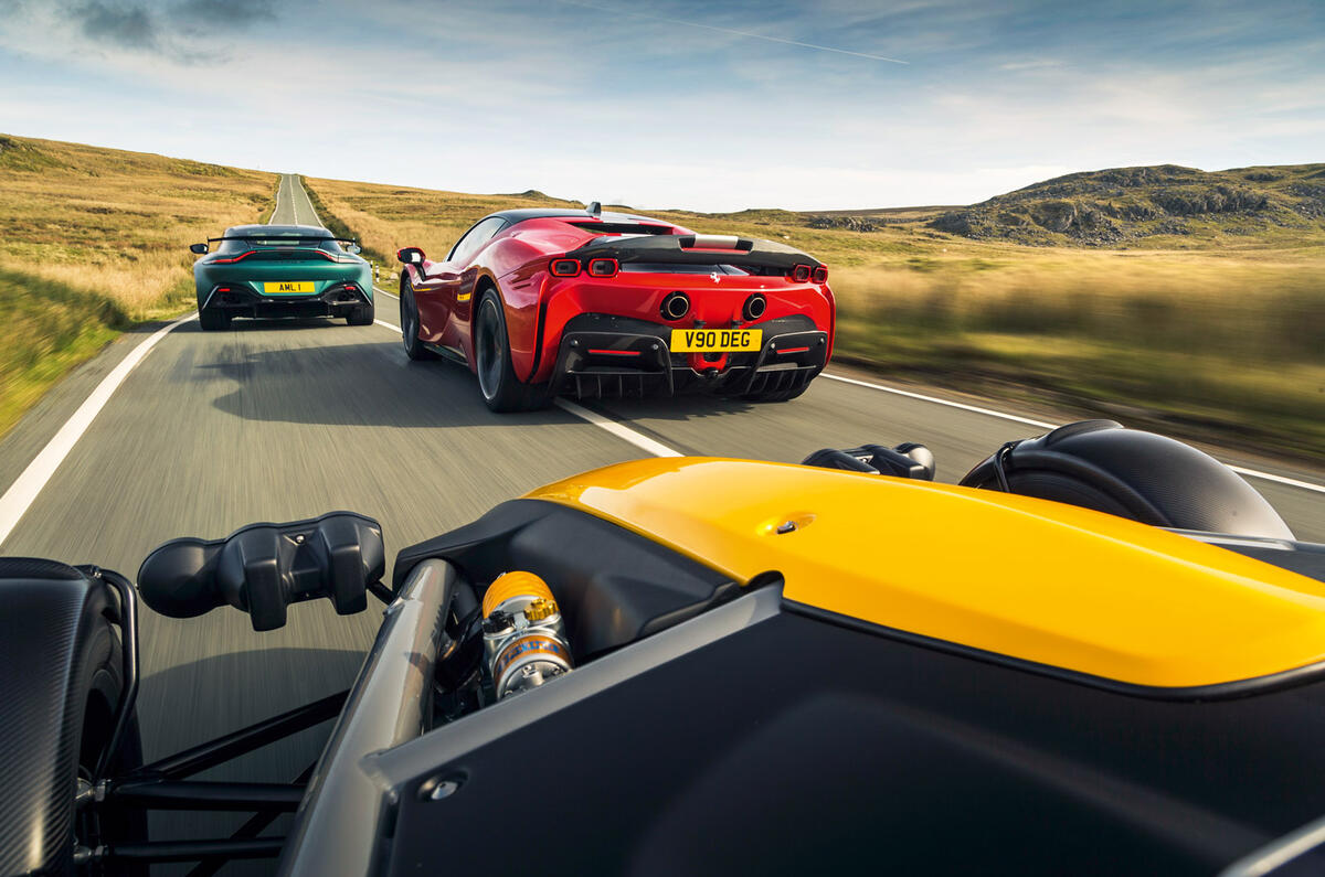 93 Britains best drivers car 2021 aston atom ferrari road rear 93 Britains best drivers car 2021 aston atom ferrari road rear