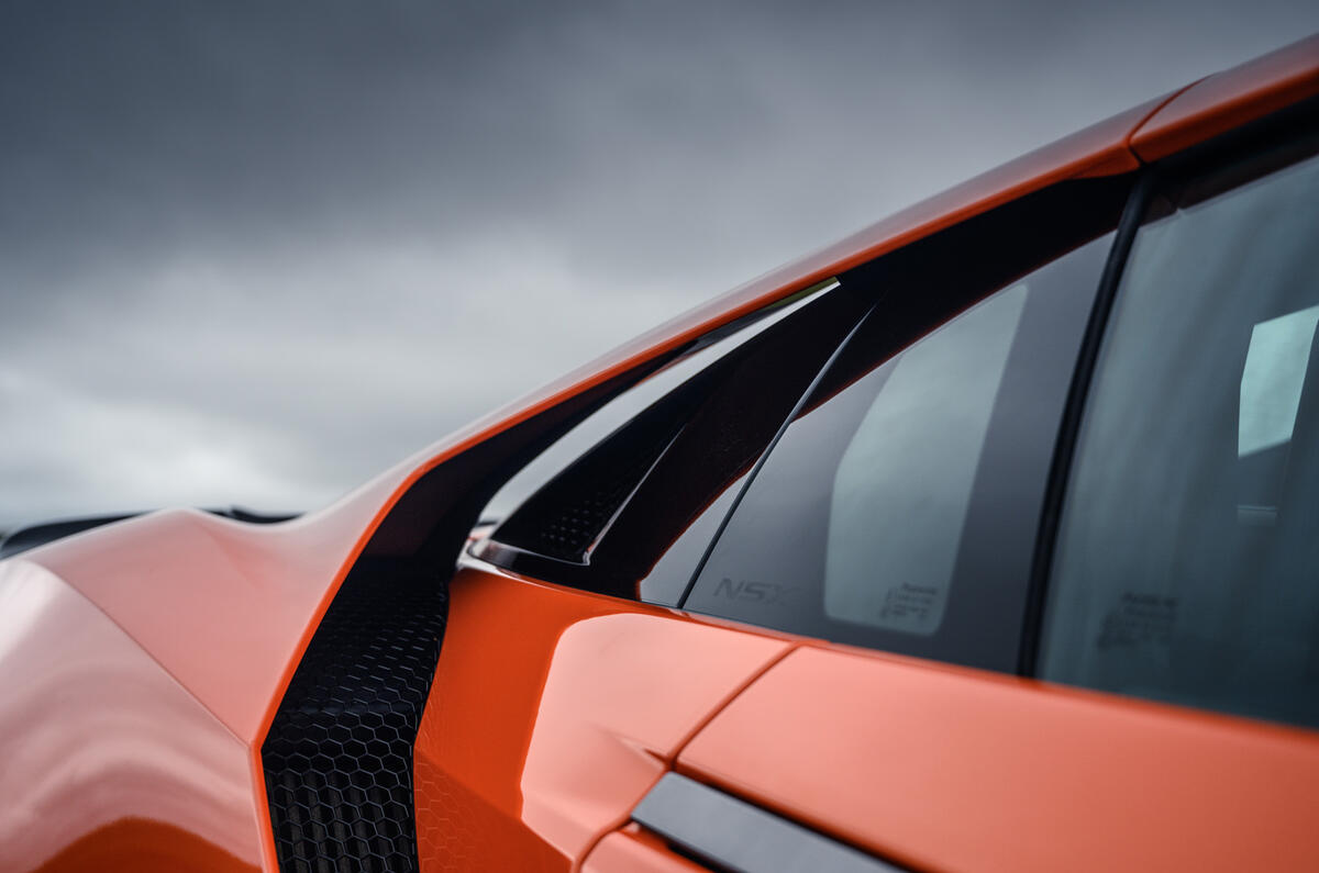 Honda NSX hybrid supercar feature - rear arch Honda NSX hybrid supercar feature - rear arch