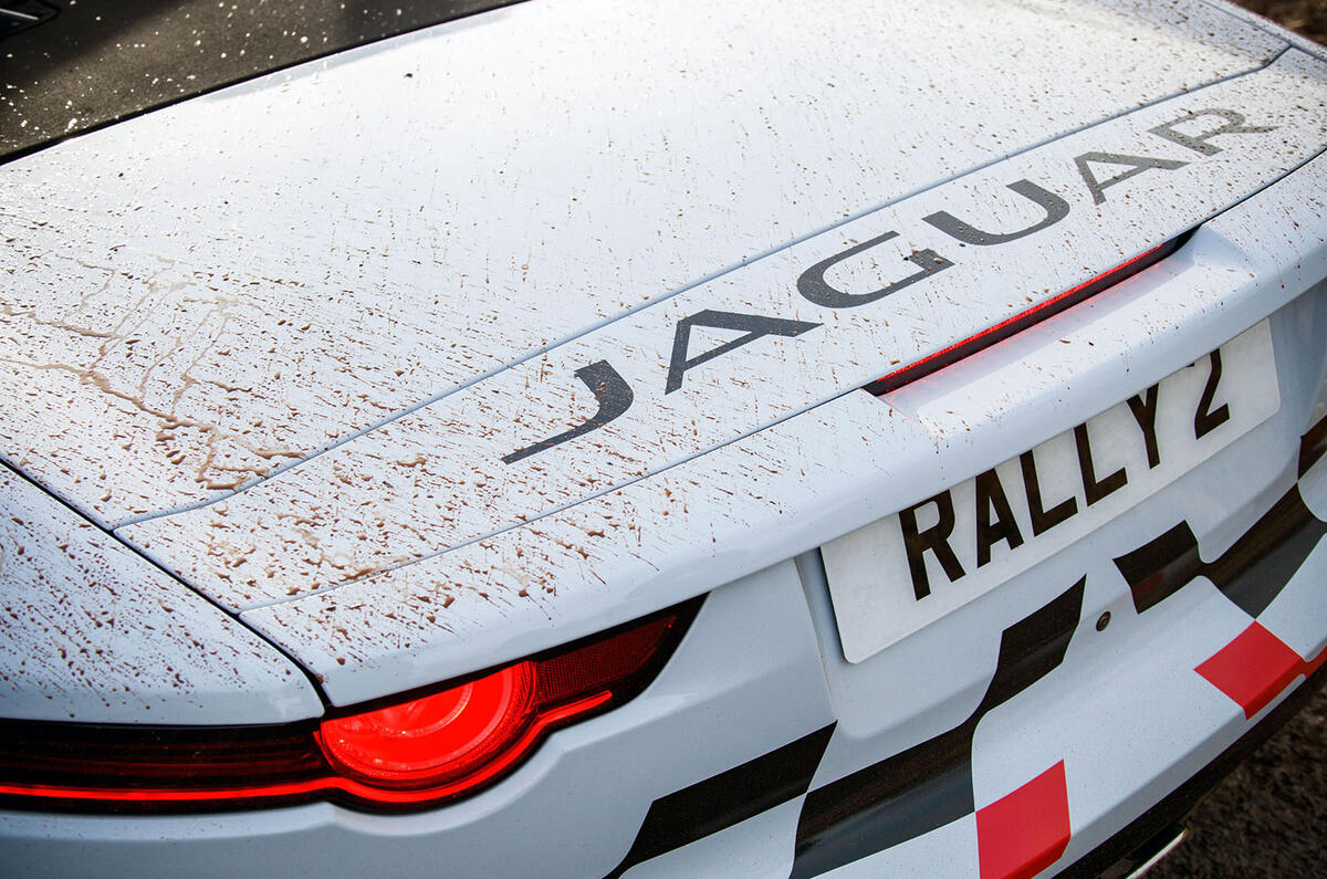 Jaguar F-Type rally car 2019 driven rear end