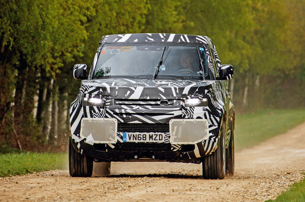2020 Land Rover Defender prototype ride - on the road nose